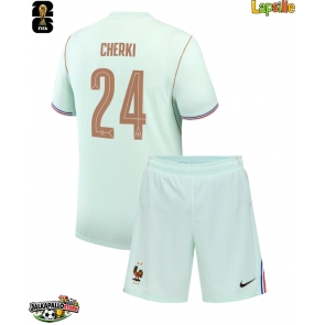 Ranska Rayan Cherki #24 Vieraspaita Lapsille MM-kisat 2026 Lyhythihainen (+ shortsit)